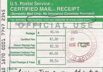 certified mail