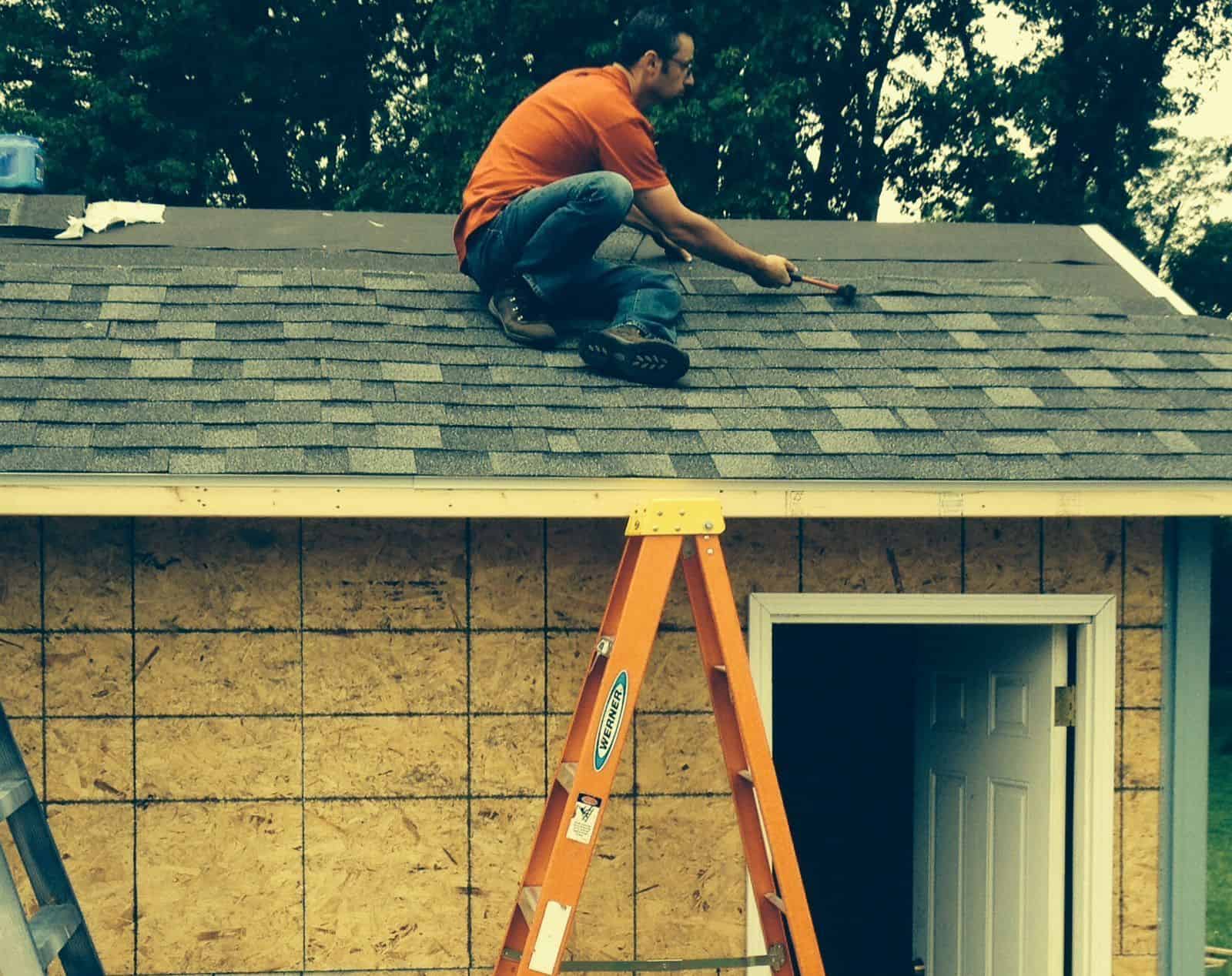 How to Build a Shed in 7 Simple Steps (Yes, That’s Me – On the Roof!)