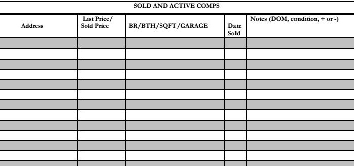PIC 7 - Comp section of deal worksheet
