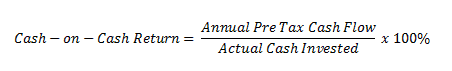 Cash On Cash Return Formula