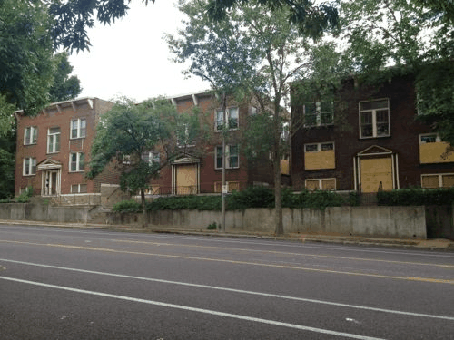One image that stood out in my research: a vacant 12-plex on an otherwise nice block, directly across from an Elementary School.