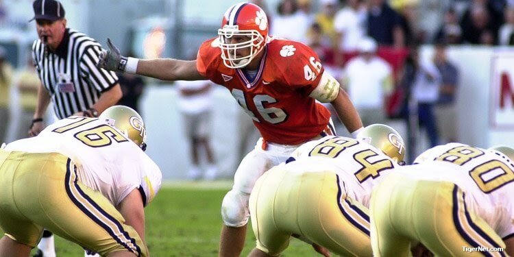 Chad Carson playing football at Clemson
