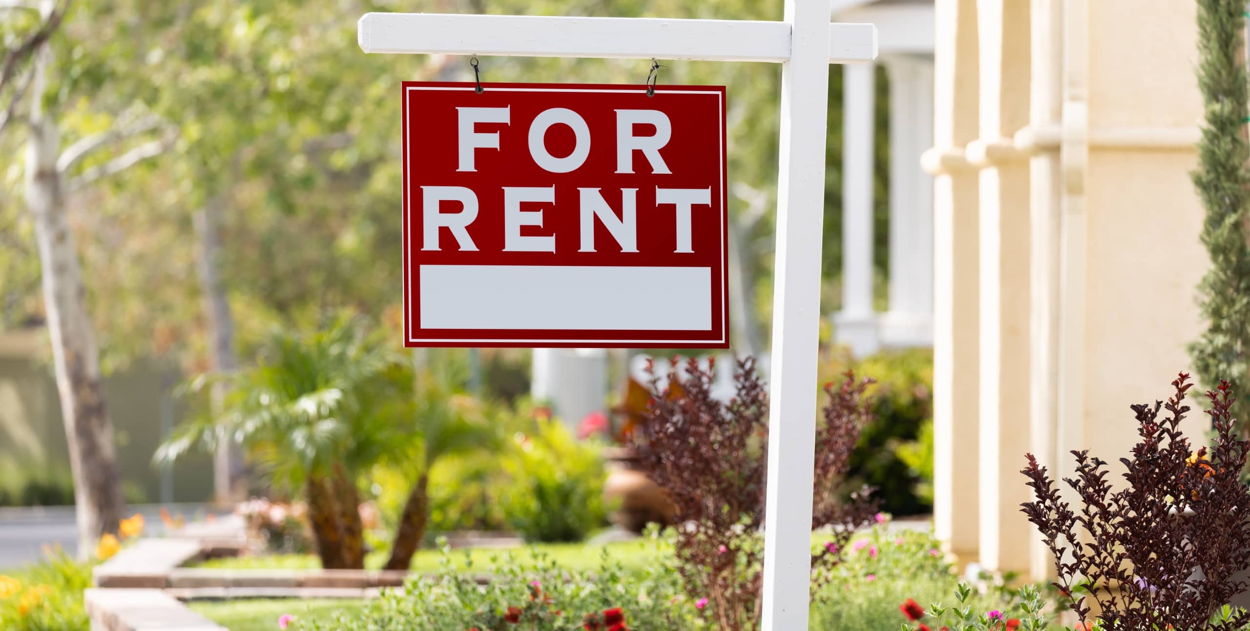 for rent sign in front of a house that your renting out