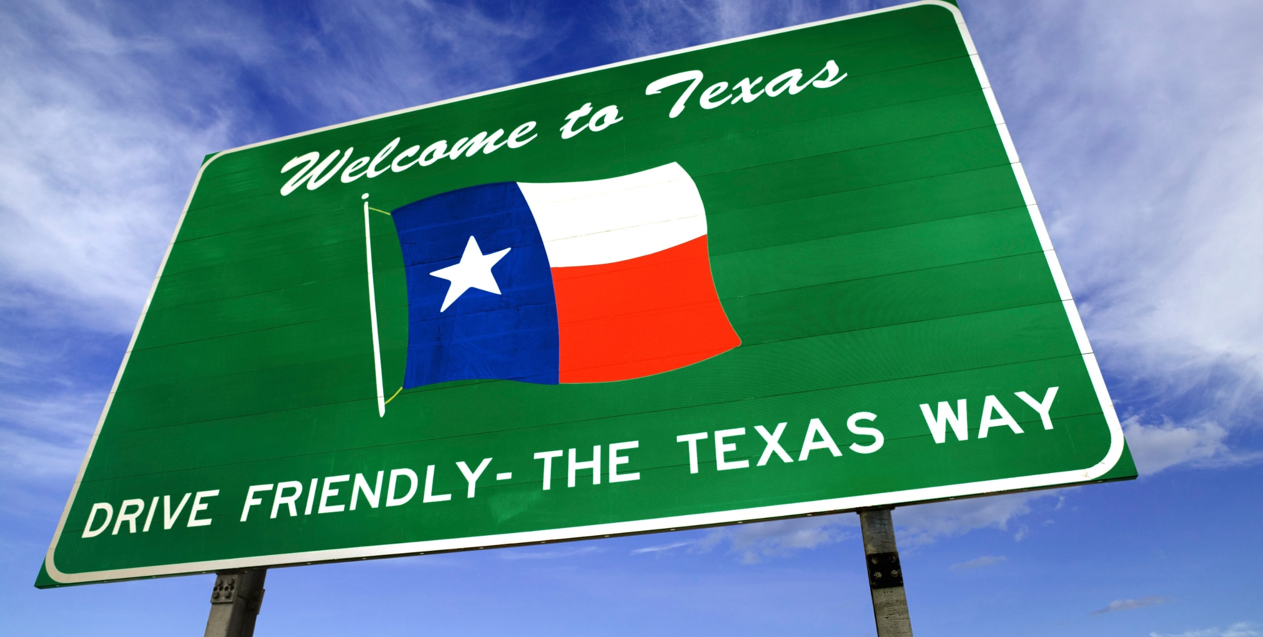texas welcome sign