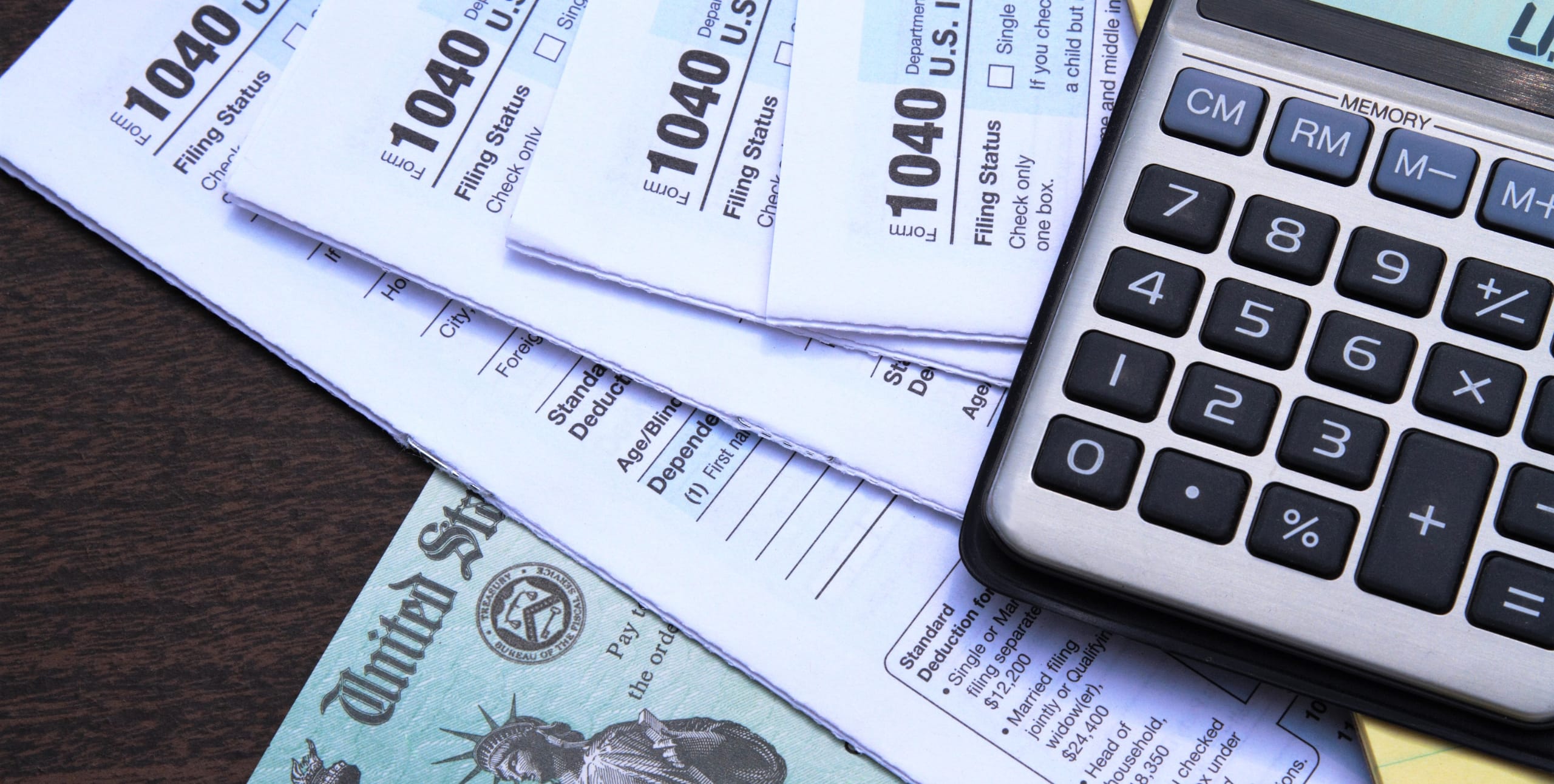 tax forms with calculator and bonus depreciation