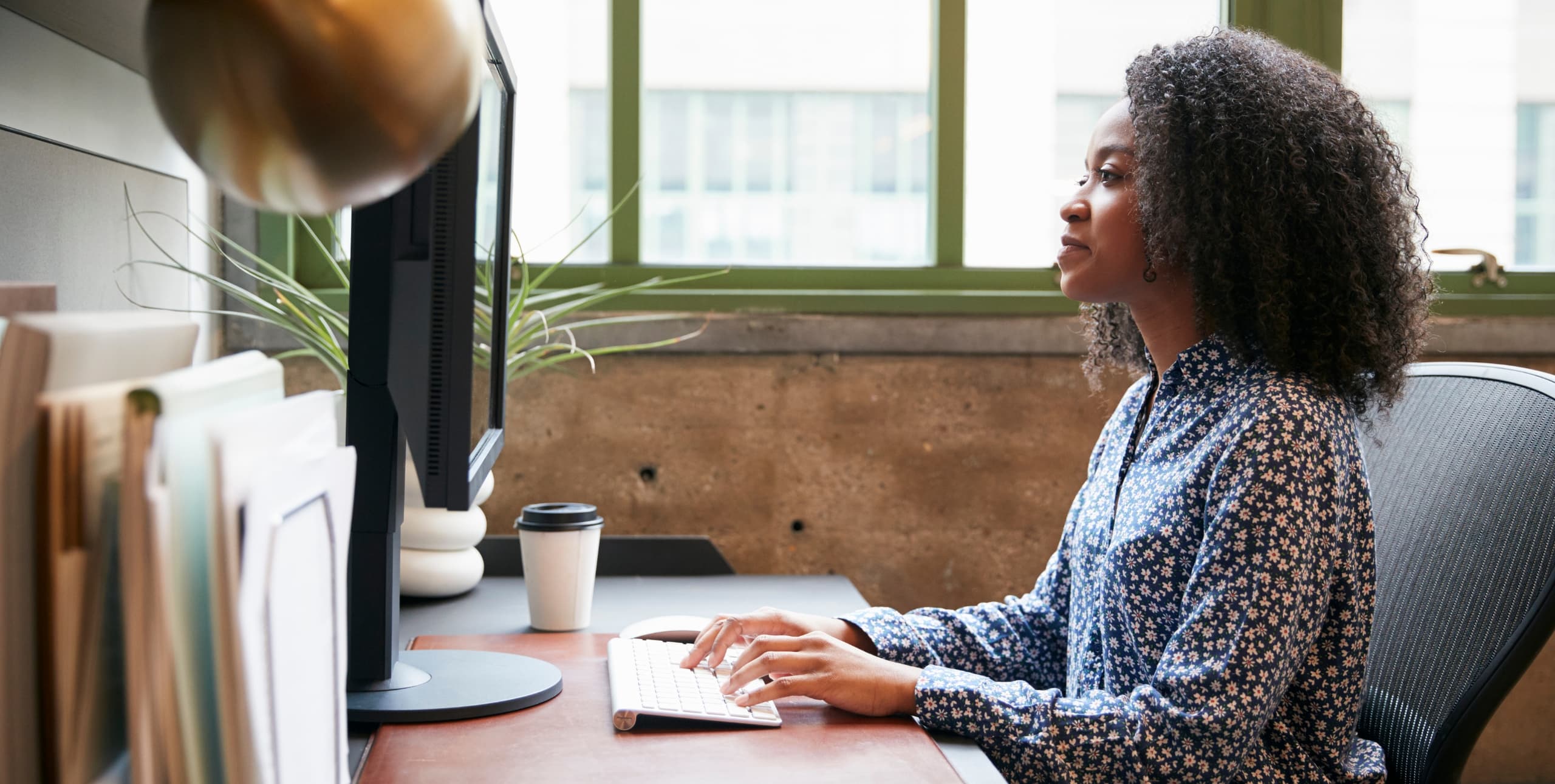 woman on computer