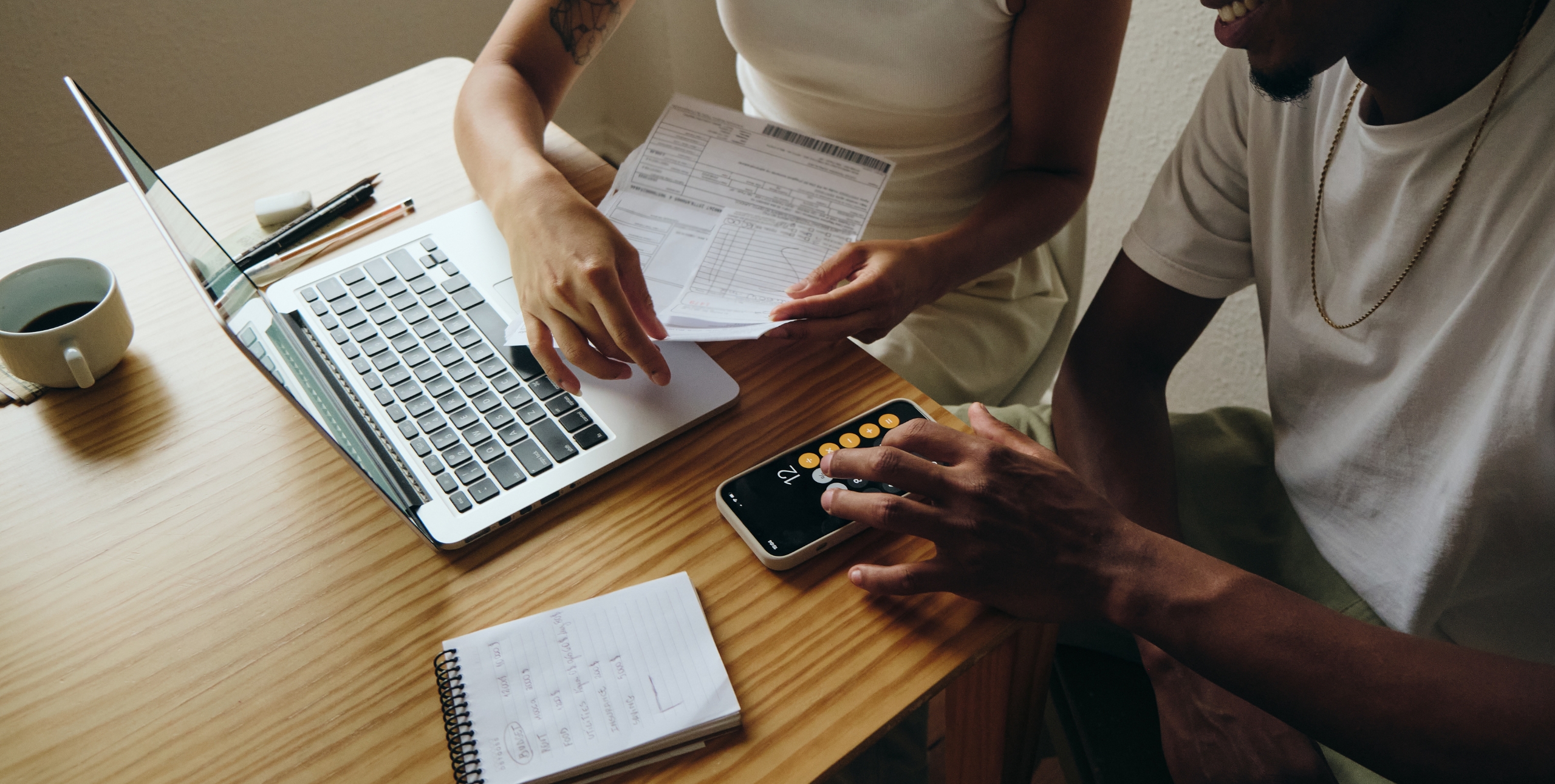 couple going through their finances