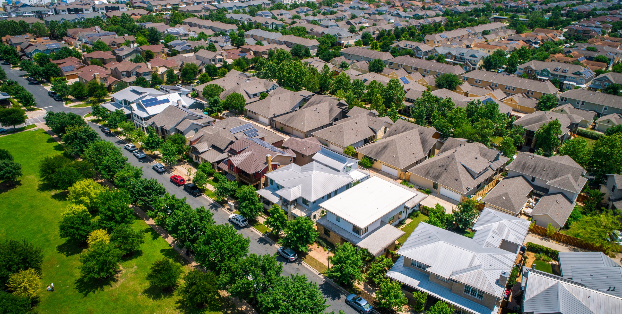 overhead view of neighborhood