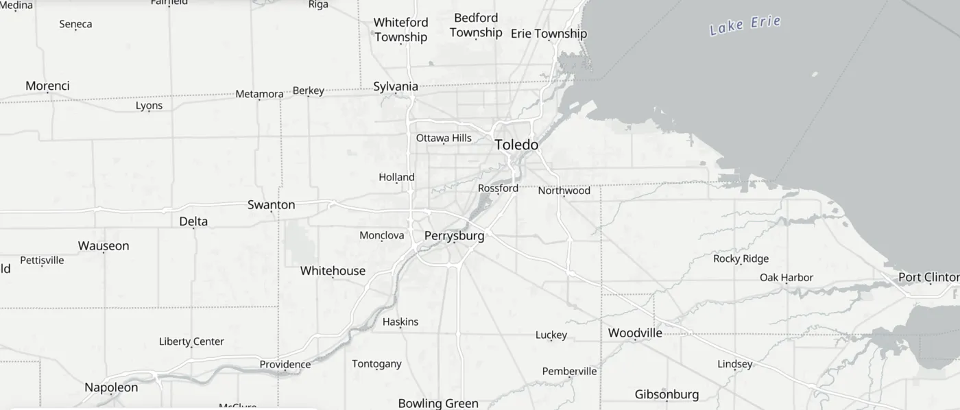 Map of the greater Toledo, Ohio area